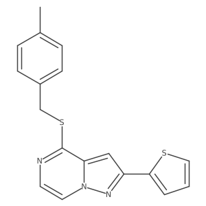 4-((4-Methylbenzyl)thio)-2-(thiophen-2-yl)pyrazolo[1,5-a]pyrazine结构式