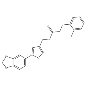 (5-(Benzo[d][1,3]dioxol-5-yl)isoxazol-3-yl)methyl 2-(o-tolyloxy)acetate结构式