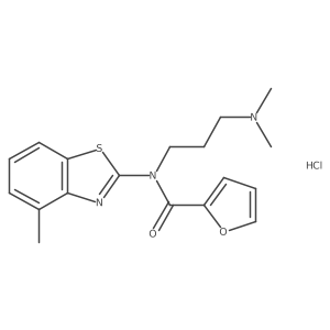 N-(3-(dimethylamino)propyl)-N-(4-methylbenzo[d]thiazol-2-yl)furan-2-carboxamide hydrochloride结构式