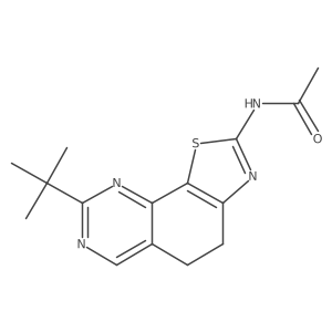 N-(8-tert-butyl-4,5-dihydro-thiazolo[4,5-h]quinazolin-2-yl)-acetamide结构式