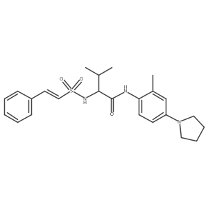 3-methyl-N-[2-methyl-4-(pyrrolidin-1-yl)phenyl]-2-(2-phenylethenesulfonamido)butanamide Structure