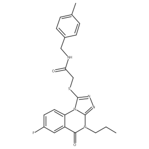 CCCn1c(=O)c2cc(F)ccc2n2c(SCC(=O)NCc3ccc(C)cc3)nnc12结构式