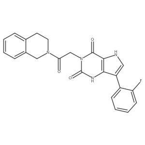 3-(2-(3,4-dihydroisoquinolin-2(1H)-yl)-2-oxoethyl)-7-(2-fluorophenyl)-1H-pyrrolo[3,2-d]pyrimidine-2,4(3H,5H)-dione结构式