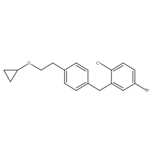 4-Bromo-1-chloro-2-(4-(2-cyclopropoxyethyl)benzyl)benzene结构式