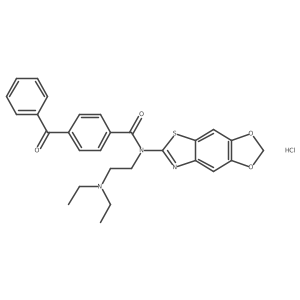4-benzoyl-N-[2-(diethylamino)ethyl]-N-{4,6-dioxa-10-thia-12-azatricyclo[7.3.0.0^{3,7}]dodeca-1(9),2,7,11-tetraen-11-yl}benzamide hydrochloride结构式