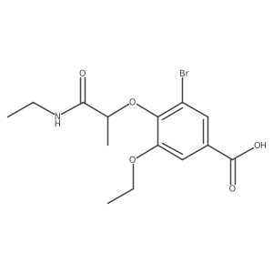 Benzoic acid, 3-bromo-5-ethoxy-4-[2-(ethylamino)-1-methyl-2-oxoethoxy]-结构式