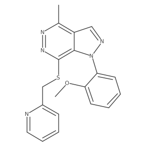 1-(2-methoxyphenyl)-4-methyl-7-((pyridin-2-ylmethyl)thio)-1H-pyrazolo[3,4-d]pyridazine结构式