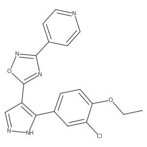 5-(3-(3-chloro-4-ethoxyphenyl)-1H-pyrazol-4-yl)-3-(pyridin-4-yl)-1,2,4-oxadiazole Structure