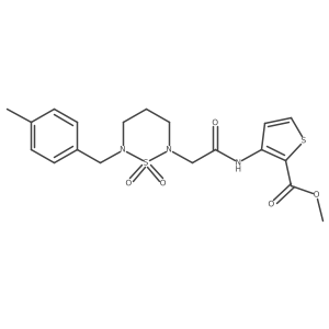 Methyl 3-(2-(6-(4-methylbenzyl)-1,1-dioxido-1,2,6-thiadiazinan-2-yl)acetamido)thiophene-2-carboxylate Structure