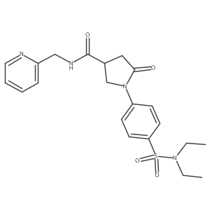 1-[4-(diethylsulfamoyl)phenyl]-5-oxo-N-(pyridin-2-ylmethyl)pyrrolidine-3-carboxamide结构式