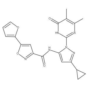 N-(3-cyclopropyl-1-(4,5-dimethyl-6-oxo-1,6-dihydropyrimidin-2-yl)-1H-pyrazol-5-yl)-5-(furan-2-yl)isoxazole-3-carboxamide Structure