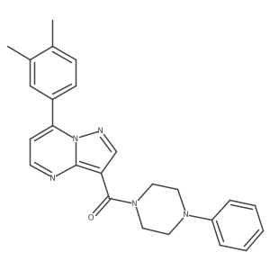 (7-(3,4-Dimethylphenyl)pyrazolo[1,5-a]pyrimidin-3-yl)(4-phenylpiperazin-1-yl)methanone结构式