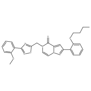 2-(2-butoxyphenyl)-5-((3-(2-methoxyphenyl)-1,2,4-oxadiazol-5-yl)methyl)pyrazolo[1,5-a]pyrazin-4(5H)-one结构式
