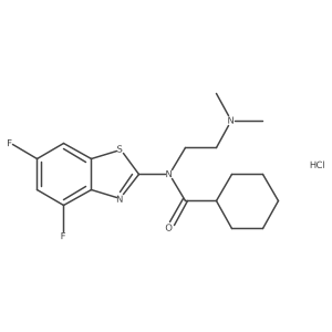 N-(4,6-difluorobenzo[d]thiazol-2-yl)-N-(2-(dimethylamino)ethyl)cyclohexanecarboxamide hydrochloride结构式