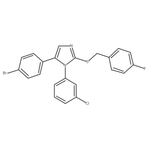 5-(4-bromophenyl)-1-(3-chlorophenyl)-2-((4-fluorobenzyl)thio)-1H-imidazole Structure
