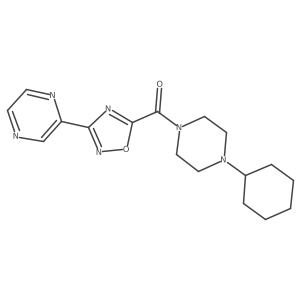 (4-Cyclohexylpiperazin-1-yl)(3-(pyrazin-2-yl)-1,2,4-oxadiazol-5-yl)methanone结构式
