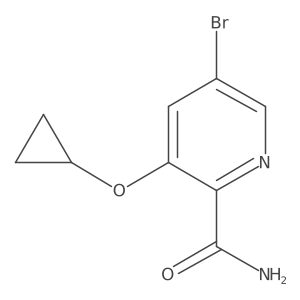 5-Bromo-3-cyclopropoxypicolinamide结构式