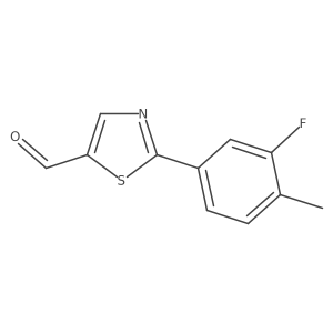 2-(3-Fluoro-4-methylphenyl)thiazole-5-carbaldehyde结构式