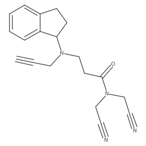 N,N-bis(cyanomethyl)-3-[(2,3-dihydro-1H-inden-1-yl)(prop-2-yn-1-yl)amino]propanamide结构式