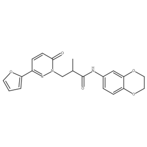 N-(2,3-dihydrobenzo[b][1,4]dioxin-6-yl)-3-(3-(furan-2-yl)-6-oxopyridazin-1(6H)-yl)-2-methylpropanamide结构式