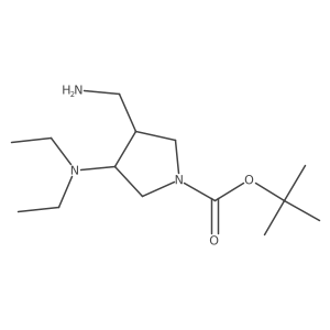 Tert-butyl 3-(aminomethyl)-4-(diethylamino)pyrrolidine-1-carboxylate Structure