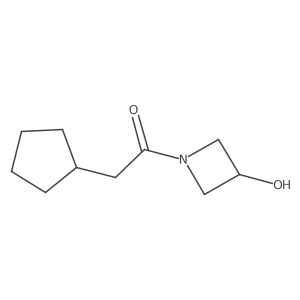 2-Cyclopentyl-1-(3-hydroxyazetidin-1-yl)ethan-1-one结构式