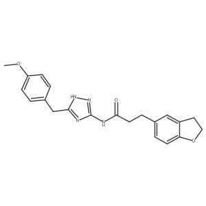3-(2,3-dihydro-1-benzofuran-5-yl)-N-[3-(4-methoxybenzyl)-1H-1,2,4-triazol-5-yl]propanamide Structure