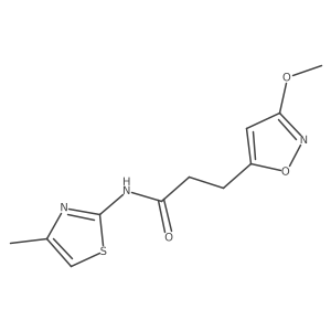 3-(3-methoxy-1,2-oxazol-5-yl)-N-(4-methyl-1,3-thiazol-2-yl)propanamide结构式