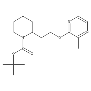 tert-Butyl 2-(2-((3-methylpyrazin-2-yl)oxy)ethyl)piperidine-1-carboxylate Structure