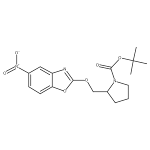 tert-Butyl 2-(((5-nitrobenzo[d]oxazol-2-yl)oxy)methyl)pyrrolidine-1-carboxylate结构式