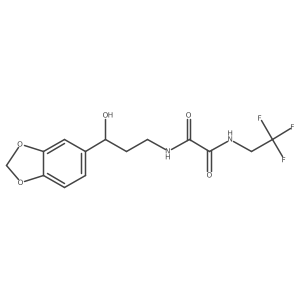 N1-(3-(benzo[d][1,3]dioxol-5-yl)-3-hydroxypropyl)-N2-(2,2,2-trifluoroethyl)oxalamide结构式