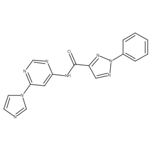N-(6-(1H-imidazol-1-yl)pyrimidin-4-yl)-2-phenyl-2H-1,2,3-triazole-4-carboxamide结构式