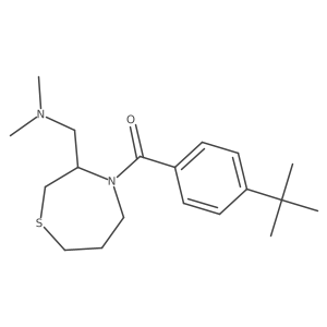 (4-(Tert-butyl)phenyl)(3-((dimethylamino)methyl)-1,4-thiazepan-4-yl)methanone结构式