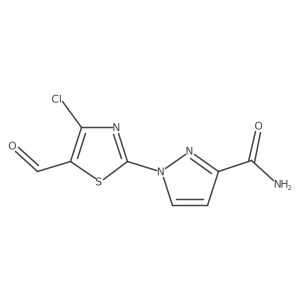 1-(4-chloro-5-formyl-1,3-thiazol-2-yl)-1H-pyrazole-3-carboxamide Structure