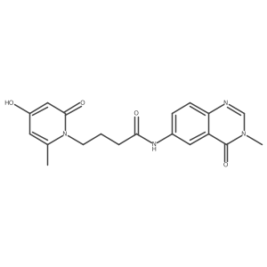 4-(4-hydroxy-6-methyl-2-oxopyridin-1(2H)-yl)-N-(3-methyl-4-oxo-3,4-dihydroquinazolin-6-yl)butanamide结构式