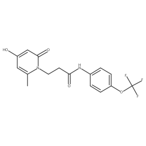 3-[4-hydroxy-2-methyl-6-oxo-1(6H)-pyridinyl]-N-[4-(trifluoromethoxy)phenyl]propanamide结构式