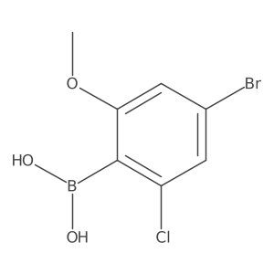 (4-Bromo-2-chloro-6-methoxyphenyl)boronic acid结构式