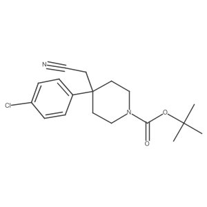 Tert-butyl 4-(4-chlorophenyl)-4-(cyanomethyl)piperidine-1-carboxylate结构式