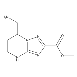 Methyl 7-(aminomethyl)-4H,5H,6H,7H-[1,2,4]triazolo[1,5-a]pyrimidine-2-carboxylate结构式