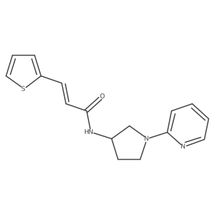 (E)-N-(1-(pyridin-2-yl)pyrrolidin-3-yl)-3-(thiophen-2-yl)acrylamide结构式