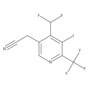 2-(4-(Difluoromethyl)-5-iodo-6-(trifluoromethyl)pyridin-3-yl)acetonitrile结构式