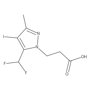 3-[5-(Difluoromethyl)-4-iodo-3-methylpyrazol-1-yl]propanoic acid Structure