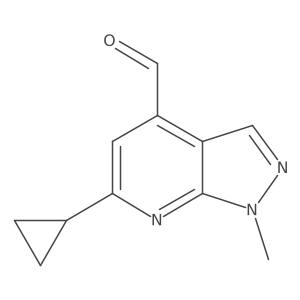 6-Cyclopropyl-1-methyl-1H-pyrazolo[3,4-b]pyridine-4-carbaldehyde结构式