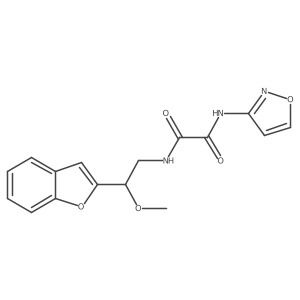 N1-(2-(benzofuran-2-yl)-2-methoxyethyl)-N2-(isoxazol-3-yl)oxalamide结构式