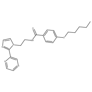 4-(pentyloxy)-N-(2-(2-(pyrazin-2-yl)-1H-imidazol-1-yl)ethyl)benzamide结构式
