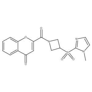 2-(3-((1-methyl-1H-imidazol-2-yl)sulfonyl)azetidine-1-carbonyl)-4H-chromen-4-one Structure