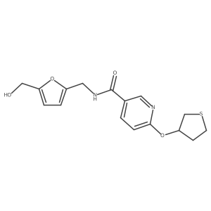 N-((5-(hydroxymethyl)furan-2-yl)methyl)-6-((tetrahydrothiophen-3-yl)oxy)nicotinamide Structure