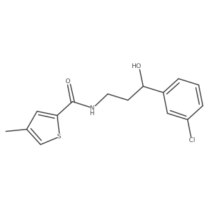 N-[3-(3-chlorophenyl)-3-hydroxypropyl]-4-methylthiophene-2-carboxamide结构式