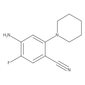 4-Amino-5-fluoro-2-(piperidin-1-yl)benzonitrile结构式
