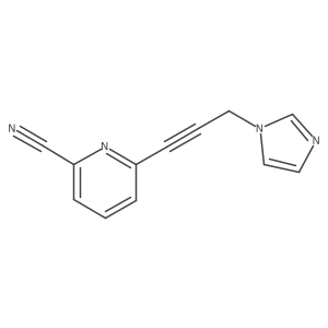 6-[3-(1H-imidazol-1-yl)prop-1-yn-1-yl]pyridine-2-carbonitrile结构式